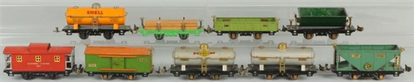 LOT OF 9: LIONEL O-GAUGE 800 SERIES FREIGHT CARS. 