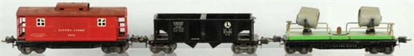 LOT OF 3: LIONEL O-GAUGE 2800 SERIES FREIGHT CARS 
