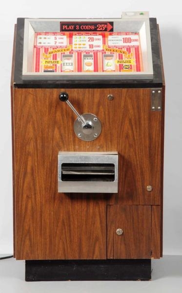 GAMES OF NEVADA 25¢ 3-COIN CONSOLE SLOT MACHINE.  