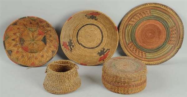 LOT OF 6: WOVEN BASKETS.                          