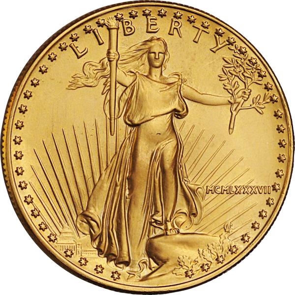 1987 $50 GOLD EAGLE.                              