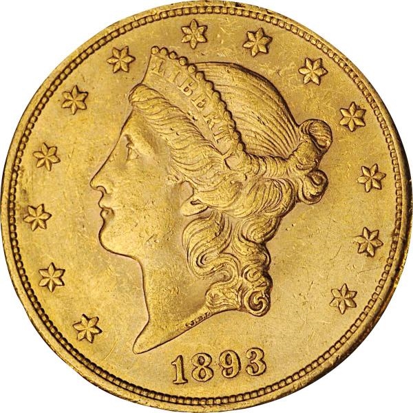 1893-S $20 LIBERTY DOUBLE EAGLE.                  