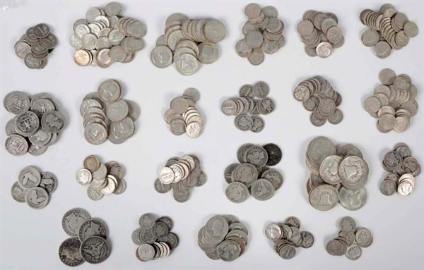 LARGE LOT OF 90% SILVER US COINS.                 