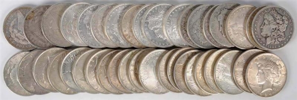 LOT OF 44: SILVER DOLLARS.                        