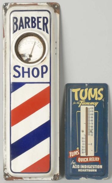 LOT OF 2: ADVERTISING THERMOMETERS.               