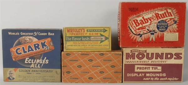LOT OF 5: CARDBOARD CANDY BOXES.                  