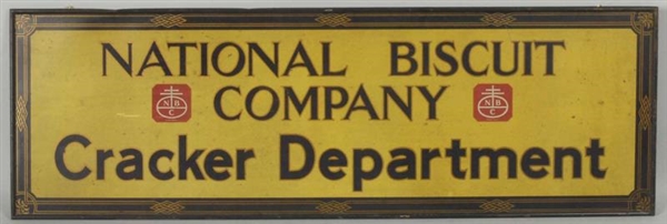 TIN NATIONAL BISCUIT SIGN.                        