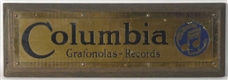 METAL ON WOOD COLUMBIA RECORDS SIGN.              