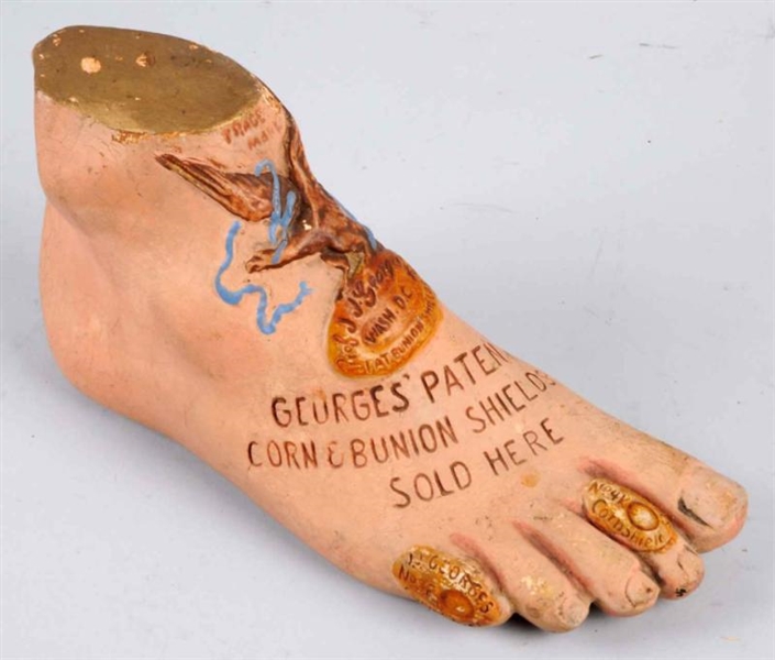 GEORGES PATENT PLASTER FOOT ADVERTISING PIECE.    