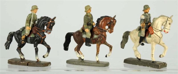 LINEOL 7CM GERMAN ARMY SOLDIERS ON HORSE.         