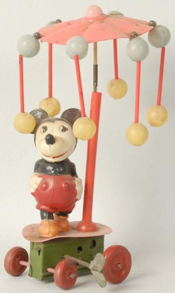 CELLULOID WALT DISNEY MICKEY MOUSE WHIRLIGIG TOY. 