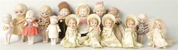 LOT OF 15: ALL BISQUE DOLLS.                      