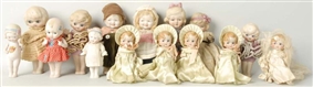 LOT OF 15: ALL BISQUE DOLLS.                      