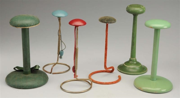 LOT OF 6: HAT STANDS.                             