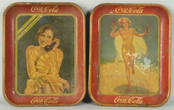 1930 & 1937 COCA-COLA TRAYS.                      