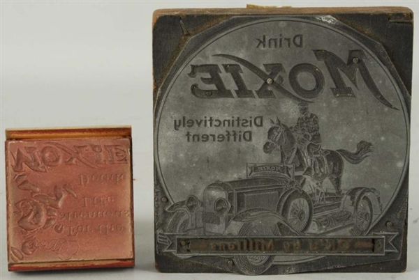 MOXIE PRINTING PLATE & RUBBER AD STAMP.           