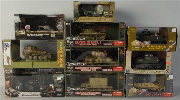LOT OF 10: BOXED MILITARY VEHICLES.               