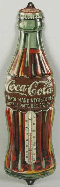 1929 COCA-COLA EMBOSSED TIN THERMOMETER.          