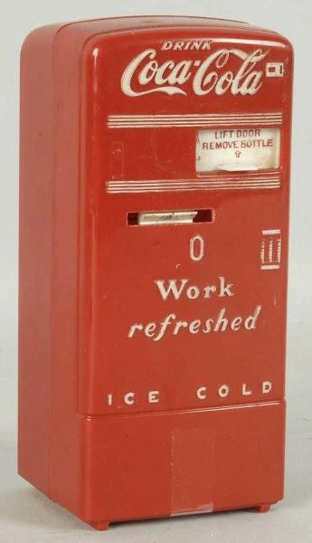 1950S COCA-COLA TOY MACHINE/BANK.                 