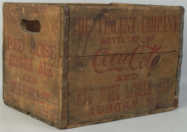 AUBURN, ME EARLY COCA-COLA WOODEN CRATE.          