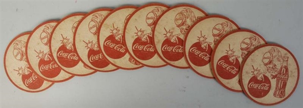 1940S-50S COCA-COLA DRINK COASTERS.               
