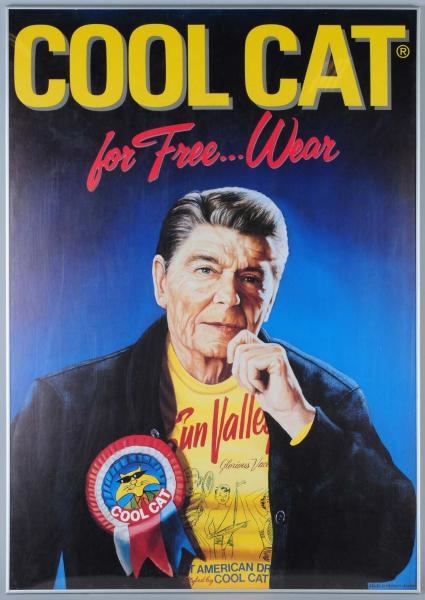 FRAMED COOL CATS POSTER OF RONALD REAGAN.         
