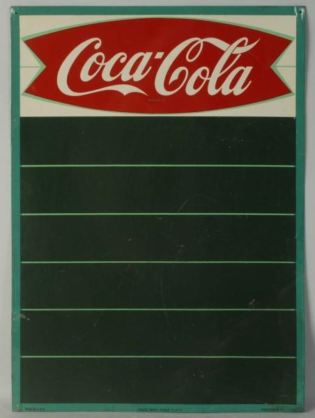 1960S COCA-COLA TIN MENU BOARD.                   