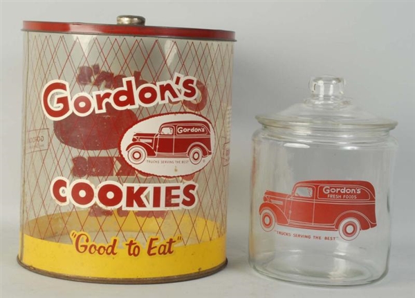 1950S-60S GORDONS STORE JARS.                    