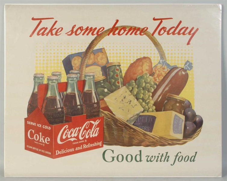 1950S COCA-COLA PAPER BANNER SECTION.             