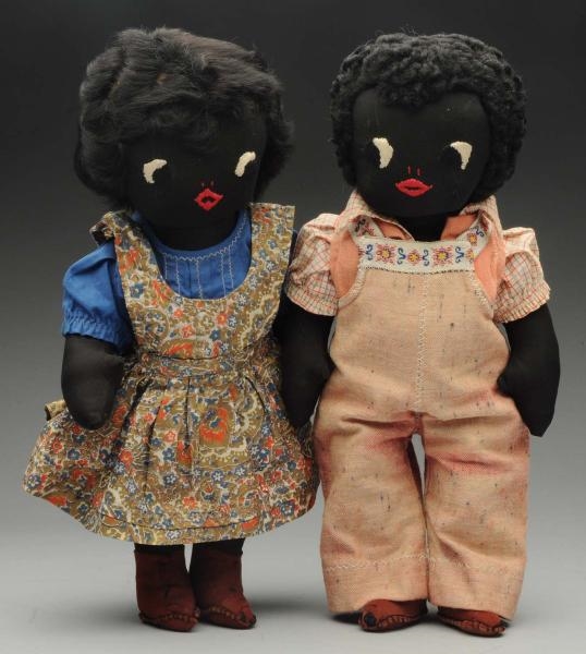 PAIR OF BLACK CHARACTER DOLLS.                    