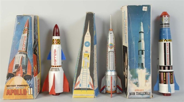 LOT OF 3: VINTAGE FOREIGN SPACE ROCKETS.          