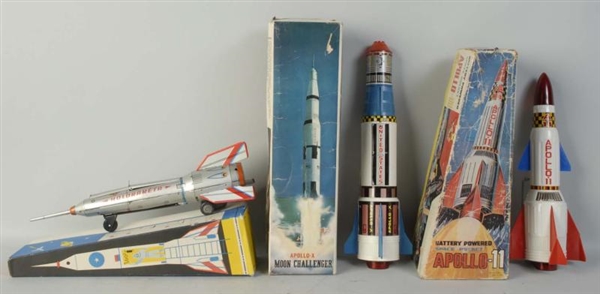 LOT OF 3: VINTAGE FOREIGN SPACE ROCKETS.          