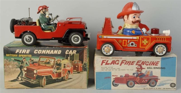 LOT OF 2: BATTERY-OPERATED FIRE DEPARTMENT TOYS.  