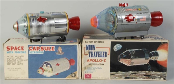 LOT OF 2: BATTERY-OPERATED SPACE CAPSULE TOYS.    