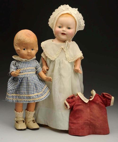 LOT OF 2: COMPOSITION DOLLS.                      