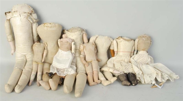 LOT OF 9: ANTIQUE DOLL BODIES.                    