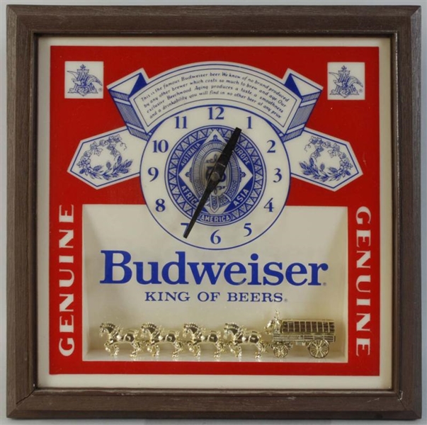 1984 BUDWEISER PLASTIC ELECTRIC CLOCK.            