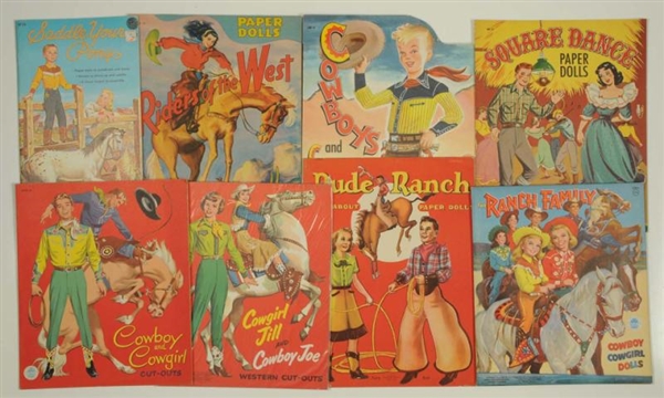 LOT OF 8: WESTERN THEME PAPER DOLL SETS.          