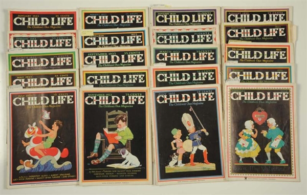 LARGE LOT OF 1930-1940S CHILD LIFE MAGAZINES.     