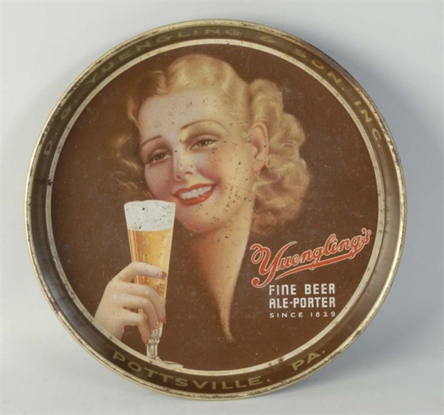 YUENGLINGS BEER 1940S-50S TRAY.                  