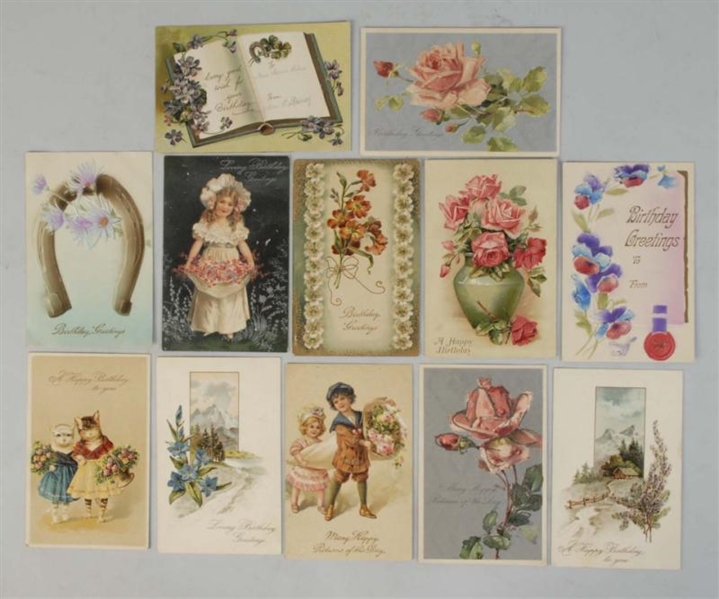LOT OF 1000+ ASSORTED GREETING POSTCARDS.         