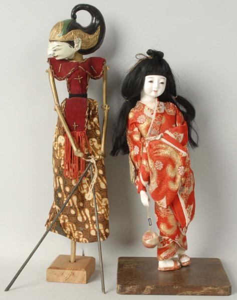 INDONESIAN PUPPET & JAPANESE DOLL.                