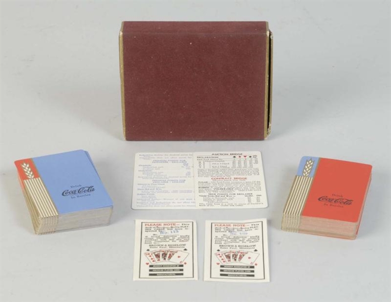 1939 COCA-COLA RED & BLUE DOUBLE CARD DECK.       