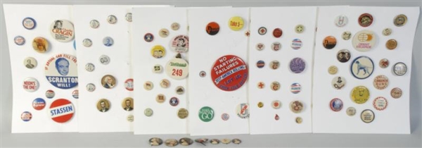 LARGE LOT OF ASSORTED PINBACK BUTTONS.            