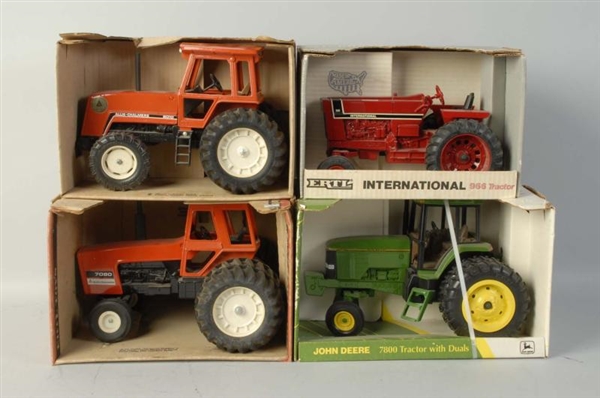 LOT OF 4: ERTLE DIE CAST TRACTOR TOYS.            