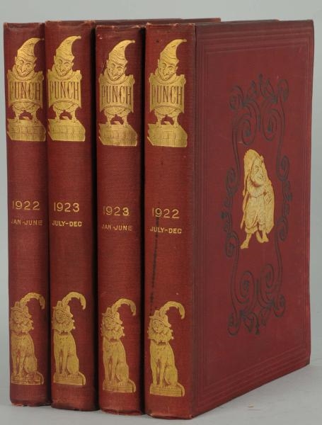LOT OF 4: BOUND VOLUMES PUNCH BOOKS.              