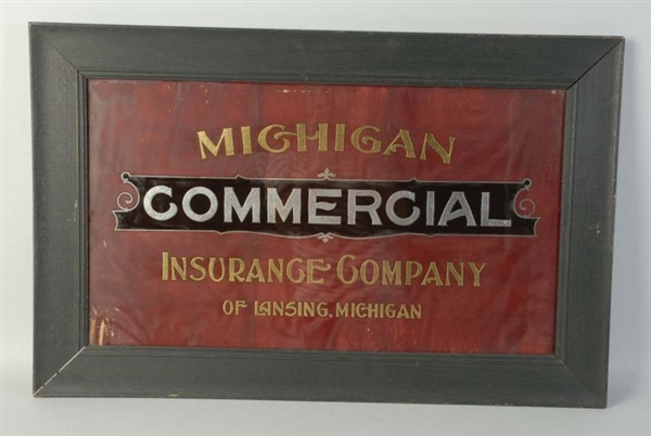 REVERSE ON GLASS MICHIGAN COMMERCIAL SIGN.        