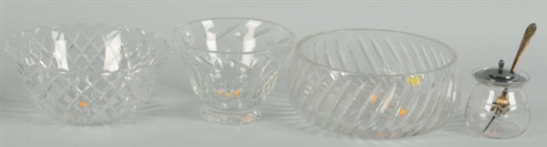 LOT OF 4: GLASS BOWLS.                            