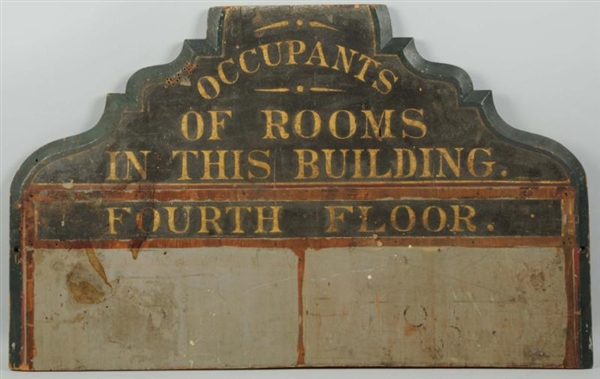 EARLY HEAVY WOODEN OFFICE BUILDING TENANT SIGN.   