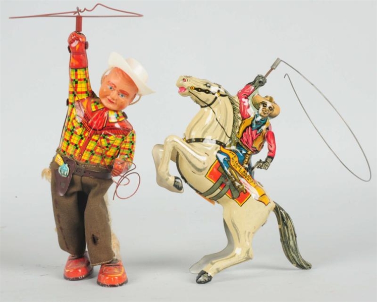 LOT OF 2: AMERICAN & JAPANESE COWBOY TOYS.        